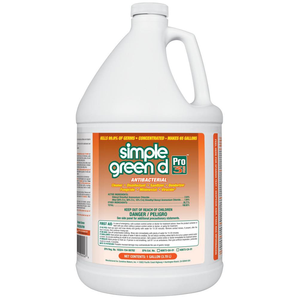 Simple Green® - d Pro 3 Plus Antibacterial Concentrate, 1 gal Bottle ...