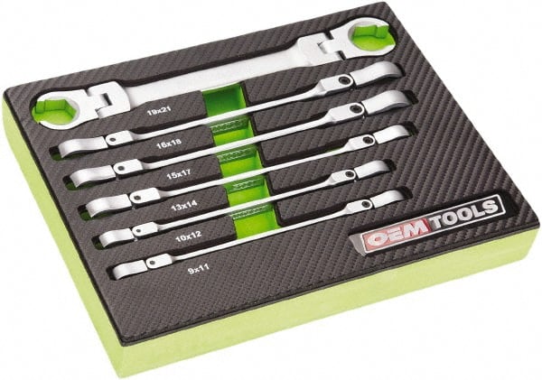 Flare Nut Wrench Set: 6 Pc, Metric