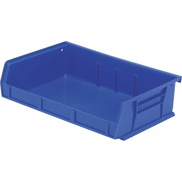 Quantum Storage Plastic Hang & Stack Bin: Blue - Blue, Plastic | 8-Pack | 8-Pack | Part #QUS236BL