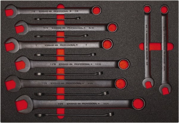 PROTO J1200FBASDK Spline Combination Wrench Set: 14 Pc, Inch Image