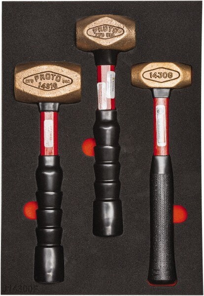 3 Piece, 2-5/8, 1-1/2, 1 Lb Head Weight, Dead Blow Hammer Set