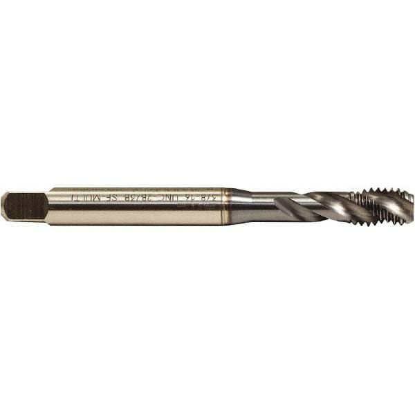 Emuge BU499300.0080 Spiral Point Tap: M8 x 1.25, M & Metric, 3 Flutes, Plug, 6H, HSS-E, TiCN Finish Image