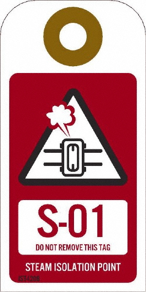 Energy Isolation Tag: 4" High, 2" Wide, Unrippable Vinyl, "Blank" - English