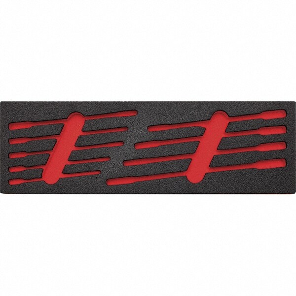 Tool Box Case & Cabinet Inserts; Type: Foam Insert ; For Use With: JSCR-9 ; Material Family: Foam ; Width (Inch): 5 ; Depth (Inch): 16 ; Color: Black/Red