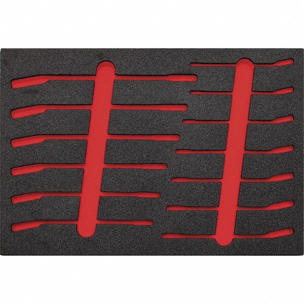 Tool Box Case & Cabinet Inserts; Type: Foam Insert ; For Use With: JSCVM-13S ; Material Family: Foam ; Width (Inch): 11 ; Depth (Inch): 16 ; Color: Black/Red