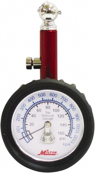 Milton - 0 to 160 psi Dial Ball Tire Pressure Gauge | MSC Industrial ...