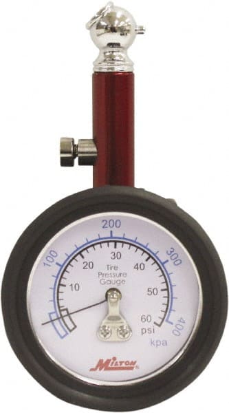 Milton S-932 0 to 60 psi Dial Ball Tire Pressure Gauge 