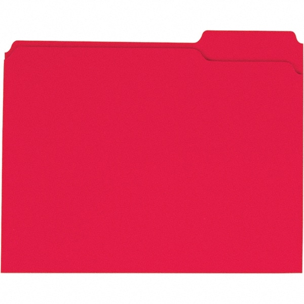 Universal One - File Folders with Top Tab: Letter, Red, 100/Pack | MSC ...