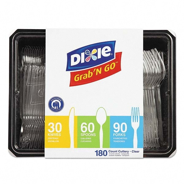 Combo Pack, Tray with Clear Plastic Utensils, 90 Forks, 30 Knives, 60 Spoons Combo Pack, Tray with Clear Plastic Utensils, 90 Forks, 30 Knives, 60 Spoons