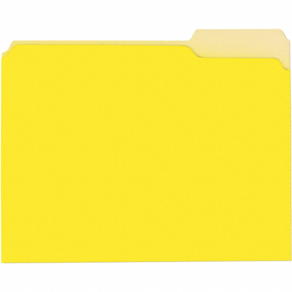 UNIVERSAL File Folders with Top Tab Letter, Yellow, 100/Pack