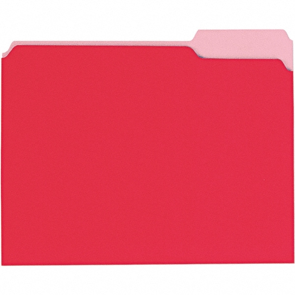 UNIVERSAL - File Folders with Top Tab: Letter, Red, 100/Pack | MSC Direct