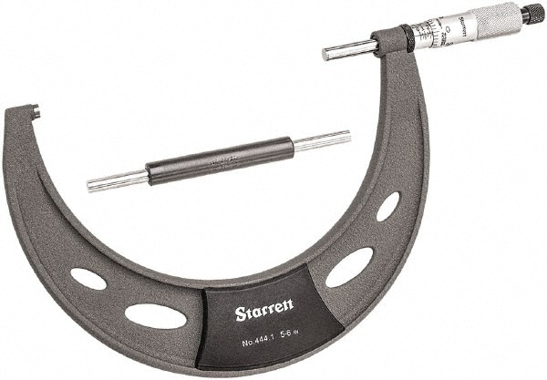 Starrett T444.1XRL-6 Mechanical Outside Micrometer: 6" Range, 0.0001" Graduation Image