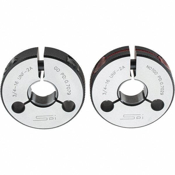 SPI 3/416 Go/No Go Double Ring Thread Gage 46553913 MSC Industrial Supply