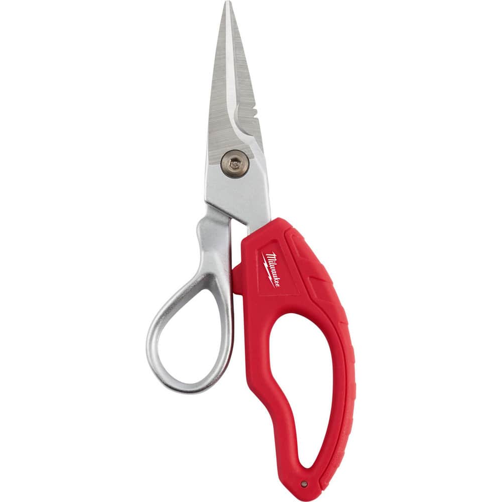 Electrician's Snips: 2" LOC, Chrome-Plated Blades