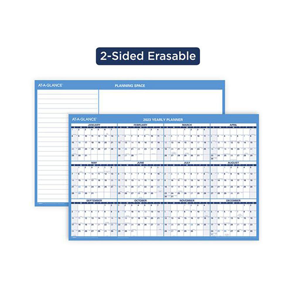AT-A-GLANCE - Erasable Wall Calendar: 1 Sheet, Unruled, White Paper 