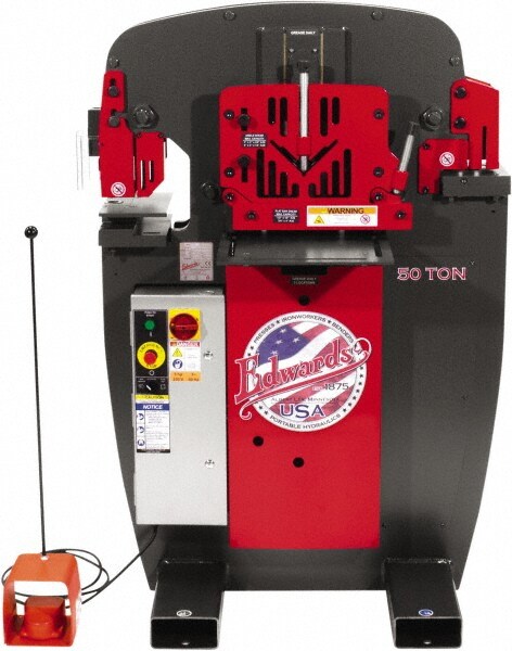 Ironworker: 7" Throat Depth, 50 Ton Punch, 1" (5/8" Mild Steel) Hole