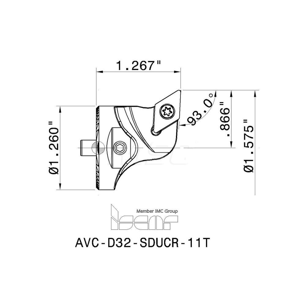 Iscar Replaceable Boring Bar Heads; Compatible Insert Style DCMT