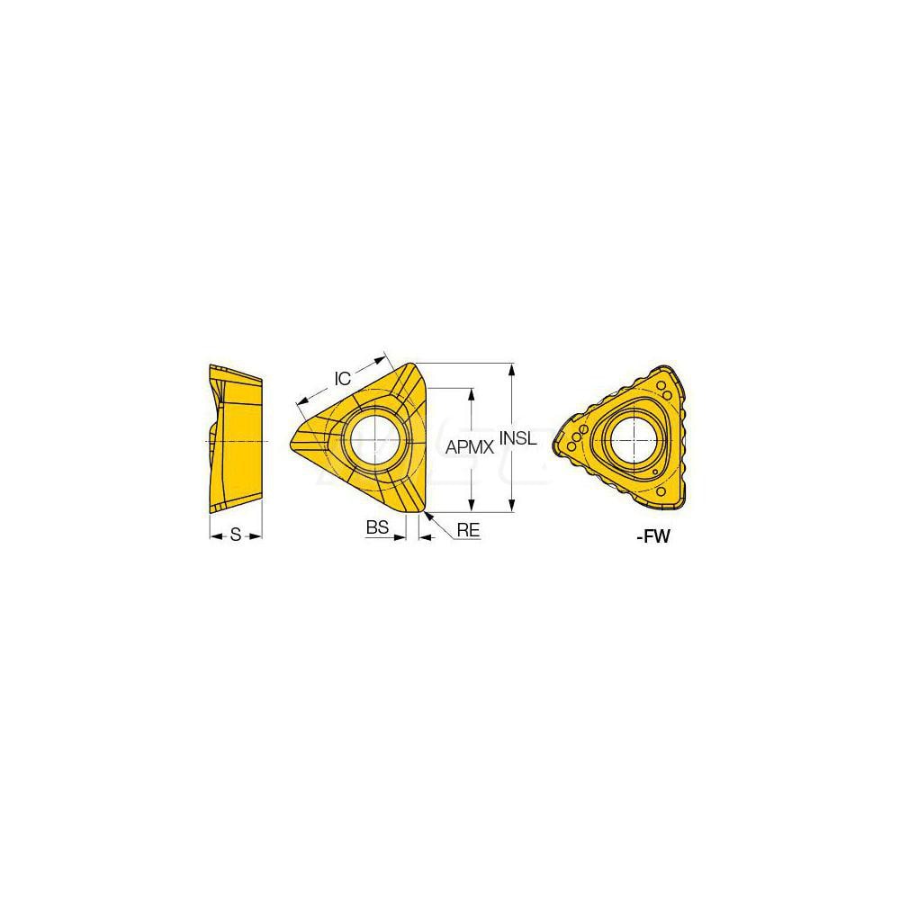 Iscar - Milling Insert: HM390 TDKT 1505PDR IC808, Solid Carbide