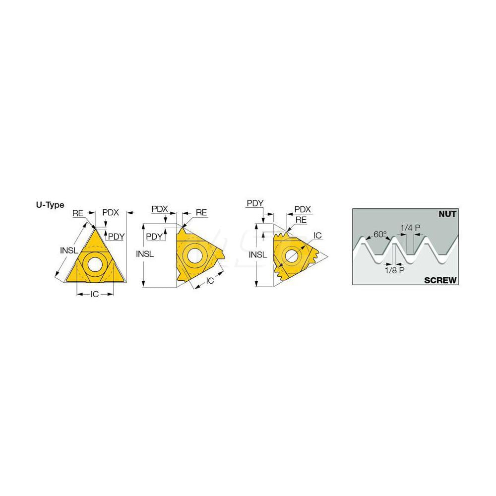 Iscar - Laydown Threading Insert: 11IR 1.50 ISO IC-50M, Carbide | MSC ...