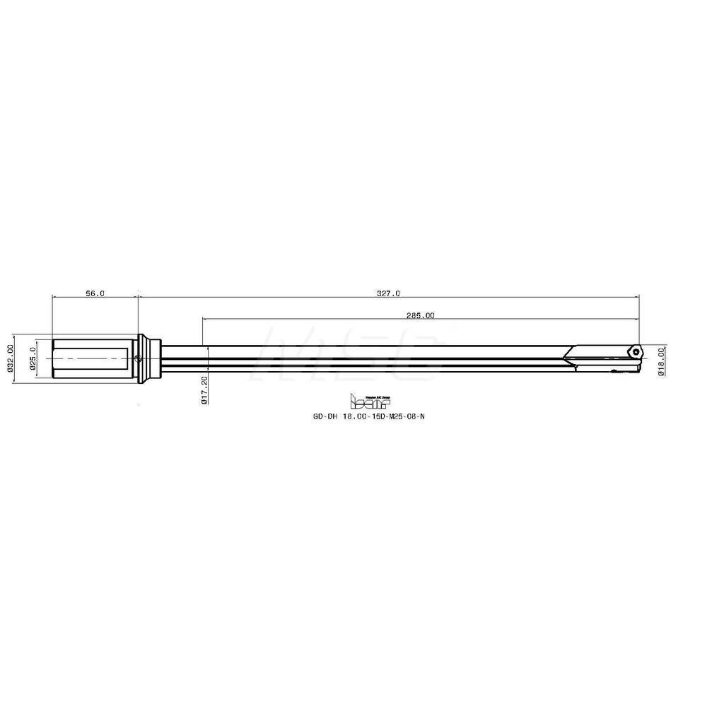 Iscar - Indexable Insert Drill: GD-DH 18.00-15D-M25-08, 18.00 mm Max ...