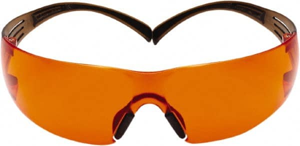 Safety Glass: Anti-Fog, Polycarbonate, Orange Lenses, Frameless, UV Protection