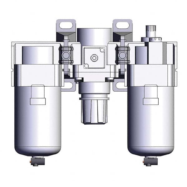 SMC PNEUMATICS AC40-N04-3Z-B FRL Combination Unit: 1/2 NPT, Standard, 3 Pc Filter-Regulator-Lubricator 