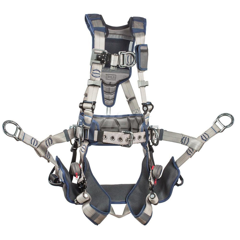 Fall Protection Harnesses: 420 Lb, Tower Climbers Style, Size Large, For Climbing, Polyester, Back Front & Side