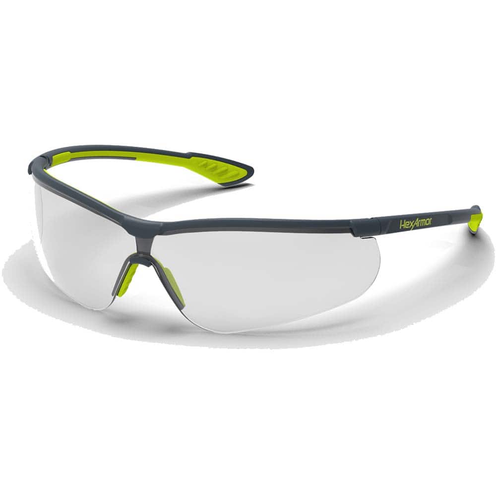 HexArmor. 11-15004-03 Safety Glass: Anti-Fog & Scratch-Resistant, Polycarbonate, Clear Lenses, Frameless, UV Protection 