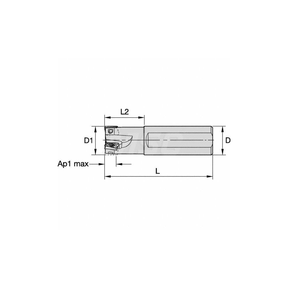 Kennametal - Indexable Square-Shoulder End Mill: 16A02R040A16SAD10, 16 ...