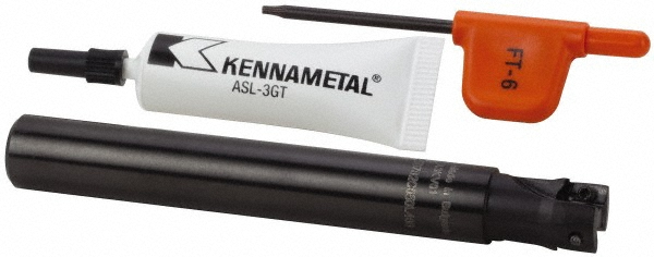 Kennametal 5190087 1/2" Cut Diam, 6.96mm Max Depth, 1/2" Shank Diam, Cylindrical Shank, 4" OAL Indexable Square-Shoulder End Mill Image