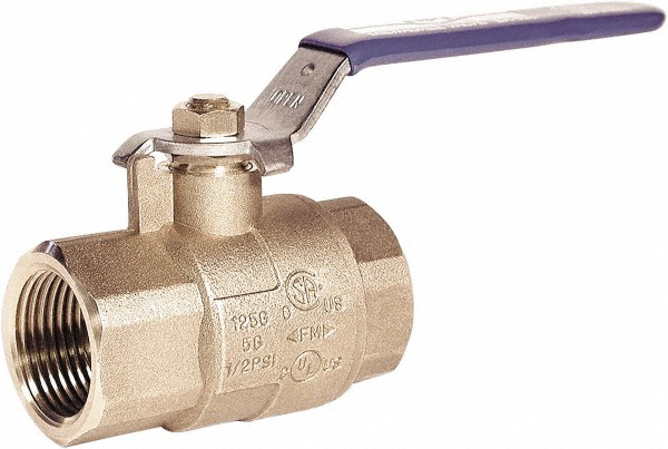 2-Way Manual Ball Valve: 1" Pipe, Full Port - Threaded
