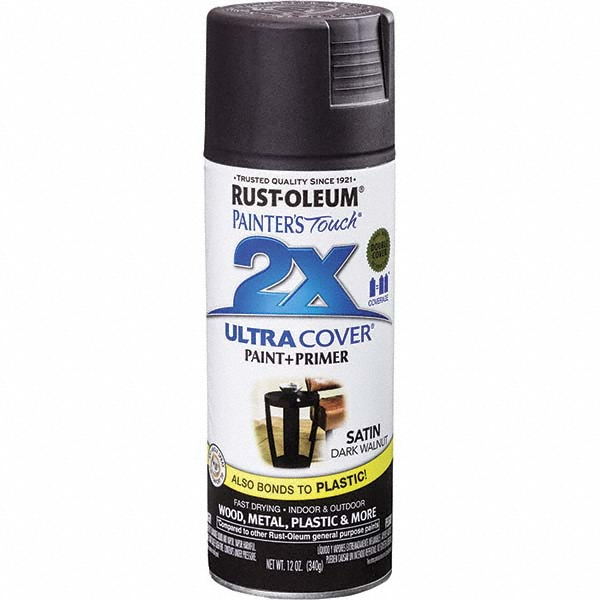 RustOleum Enamel Spray Paint Dark Walnut, Satin, 12 oz MSC