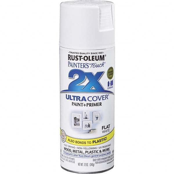 Rust-Oleum 249126 Enamel Spray Paint: White, Flat, 12 oz 