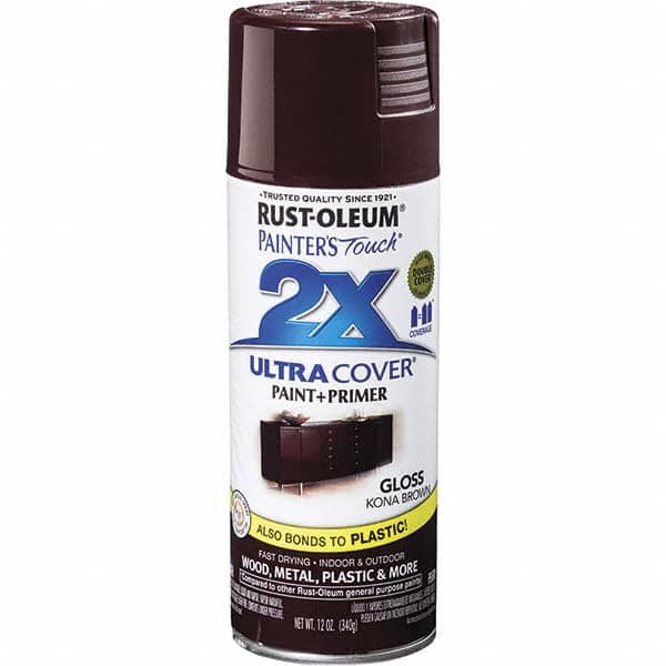 Rust-Oleum 249102 Enamel Spray Paint: Kona Brown, Gloss, 12 oz 