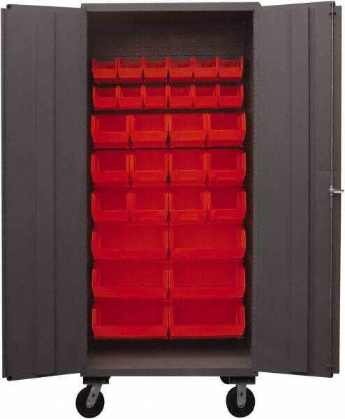 Combination Mobile Steel Storage Cabinet: 36" Wide, 24" Deep, 80" High