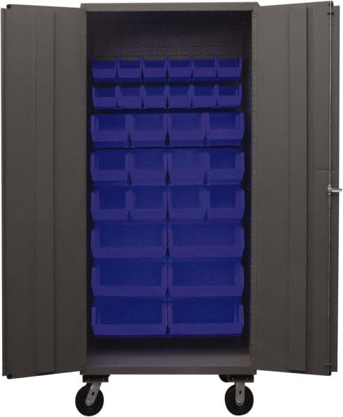 Combination Mobile Steel Storage Cabinet: 36" Wide, 24" Deep, 80" High