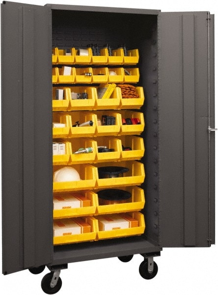 Mobile Storage Cabinet with Bins