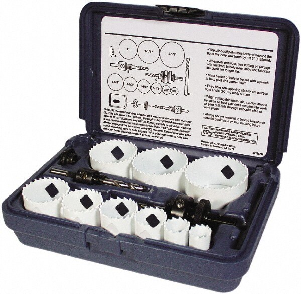 Journeyman Hole Saw Kit: 13 Pc, 3/4 to 2-1/2" Dia