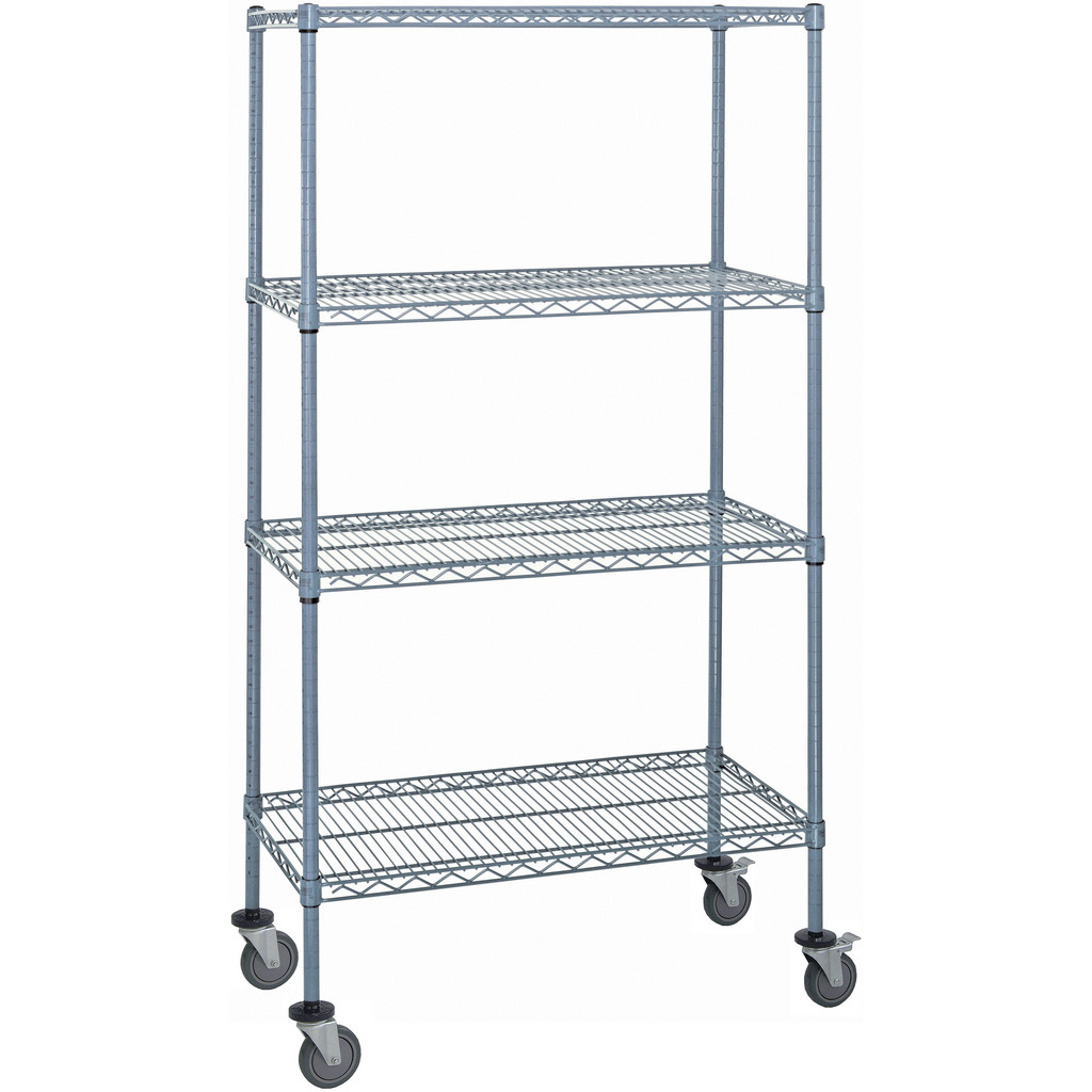 Single Wire Rack Storage Stand Quantum Storage - Wire Shelving: Shelving Type: Mobile Cart; Starter or ...