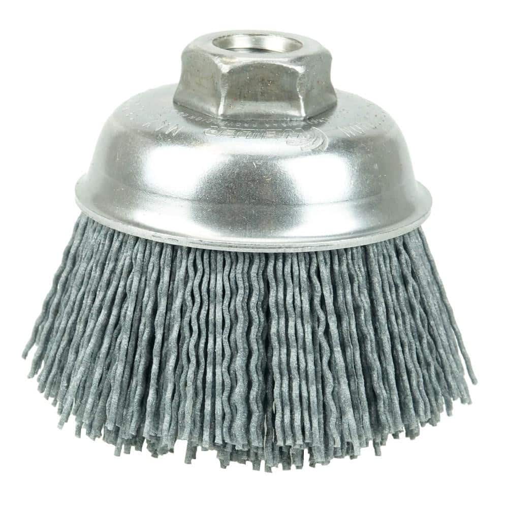 Weiler 14414 Cup Brush: 3-1/2" Dia, 0.035" Wire Dia, Nylon, Crimped 