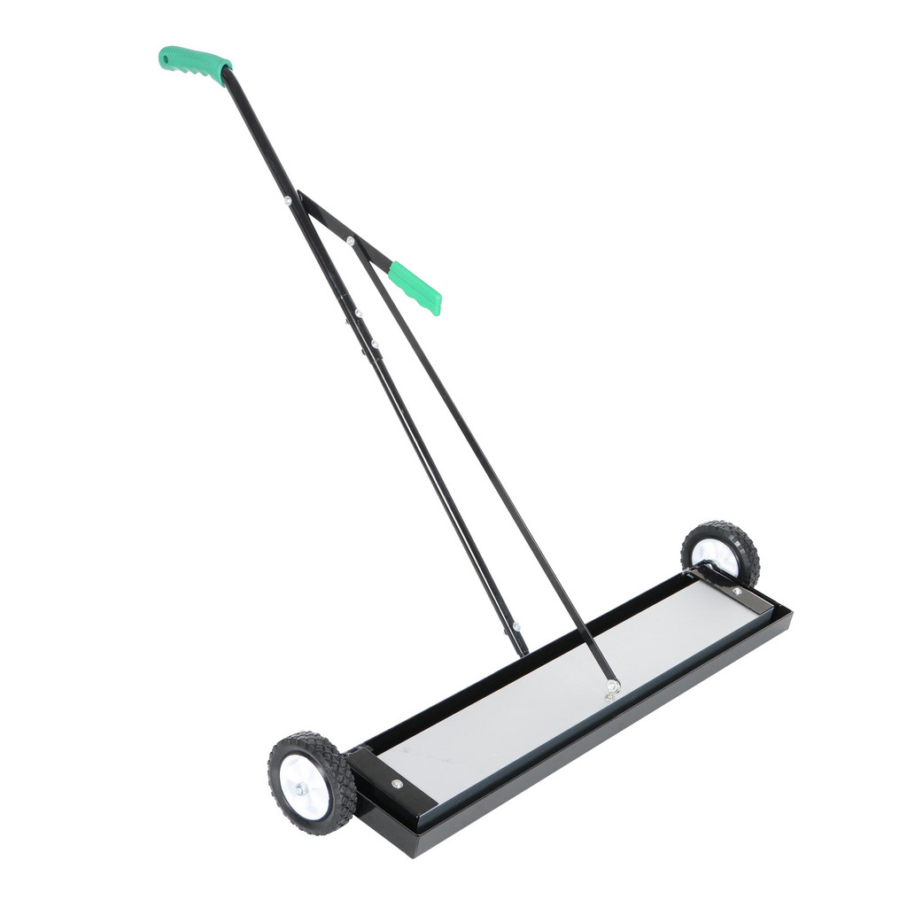 Vestil Magnetic Push Sweeper w/ Bended Handle: 38 In. x 42 In. x 39 In. 70 Lb. Capacity Black - Removal Process: Handle Release Lever
