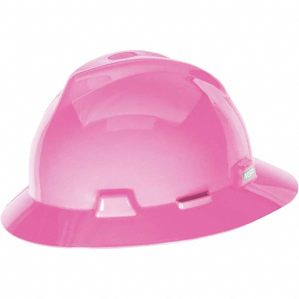 Hard Hat: Impact Resistant, V-Gard Slotted Cap, Type 1, Class E, 4-Point Suspension