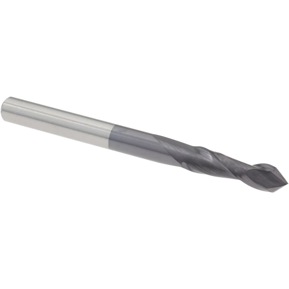 Drill Mill: 1/8" Dia, 1/2" LOC, 2 Flutes, 82 ° Point, Solid Carbide