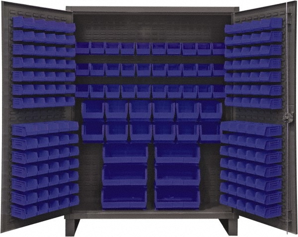 Bin Storage Cabinet - 48 x 24 x 78, 168 Blue Bins