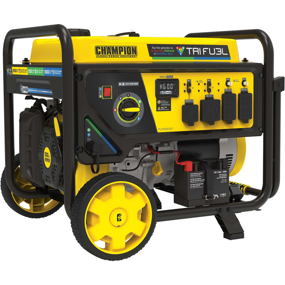 Portable Power Generators: Fuel Type: Gasoline, Propane, Natural Gas; Starting Method: Electric, Recoil; Running Watts: 10; Wattage (kW): 12.5