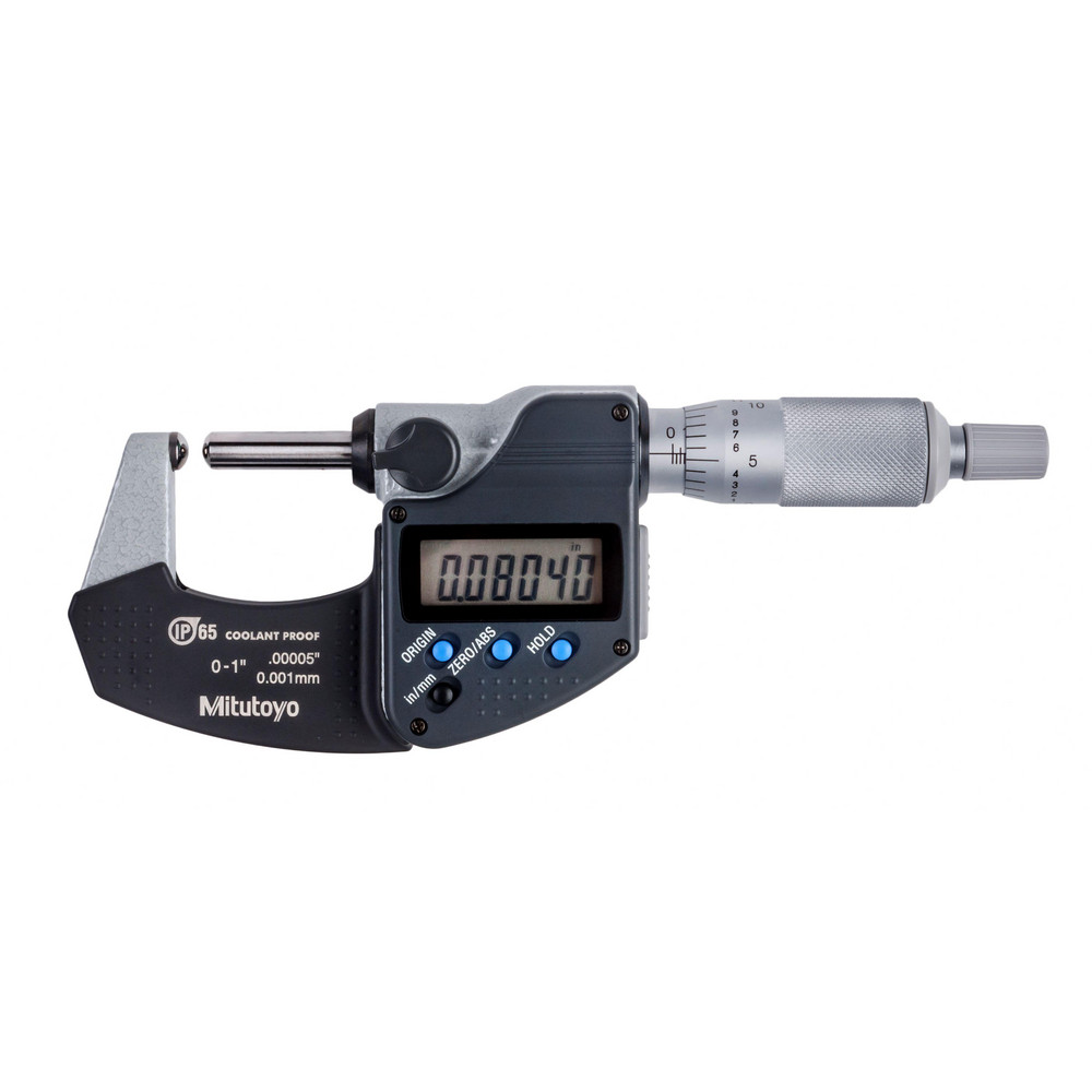 Spherical Face Micrometers: Minimum Measurement (Decimal Inch): 0; Operation Type: Electronic; Anvil Type: Spherical