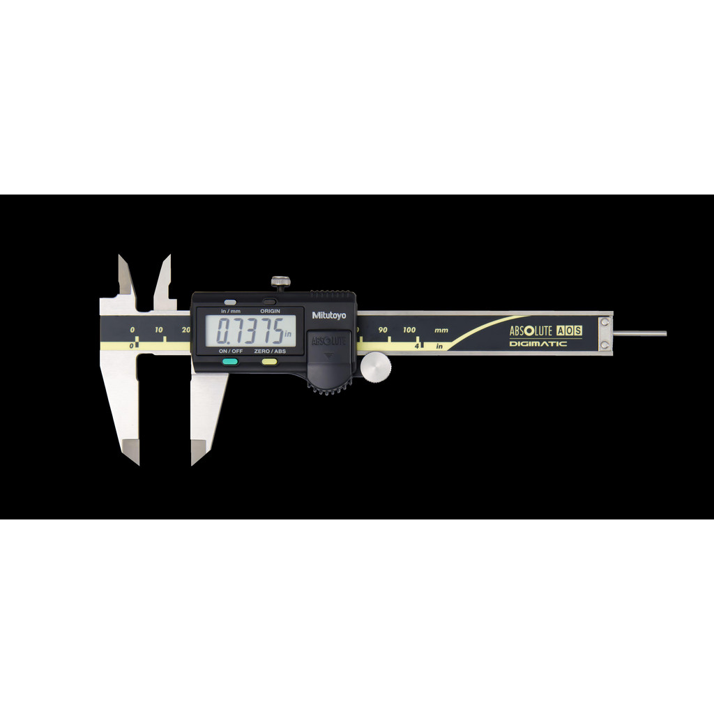 Mitutoyo Electronic Caliper: 100 mm, 4.0000", 0.0100 mm Resolution, 0.0005" Resolution, 0.01 mm Accuracy, 0.0010" Accuracy, Calibrated, Data Output