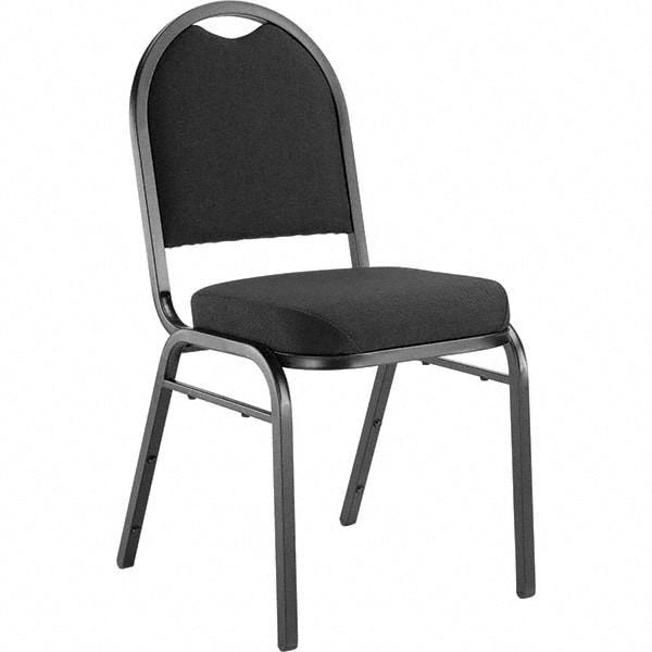 National Public Seating - Pack of (4) Fabric Black Stacking Chairs ...