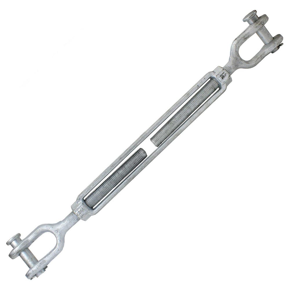Turnbuckles; Turnbuckle Type: Jaw & Jaw ; Working Load Limit: 15200 lb ; Thread Size: 1-1/4-18 in ; Turn-up: 18in ; Closed Length: 35.54in ; Material: Steel