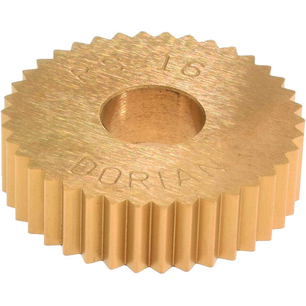 Dorian Tool 73310126507 Standard Knurl Wheel: 3/4" Dia, 90 ° Tooth Angle, 16 TPI, Straight, High Speed Steel 